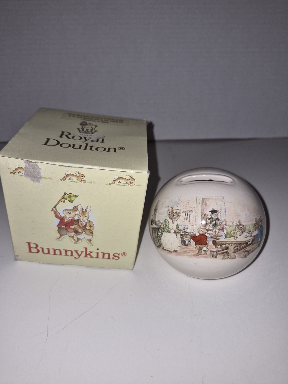 Royal Doulton Bunnykins Money Ball Piggy Bank Figure With Box